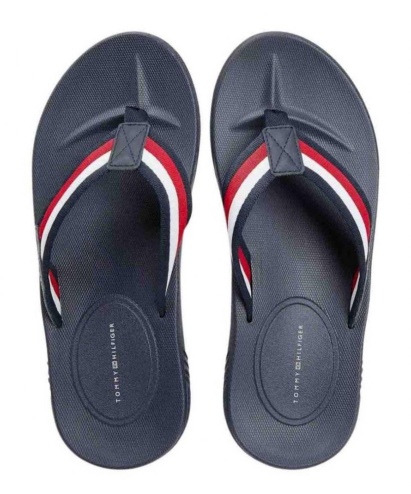Chinelo Tommy Hilfiger Molded Hilfig Castanho Azul