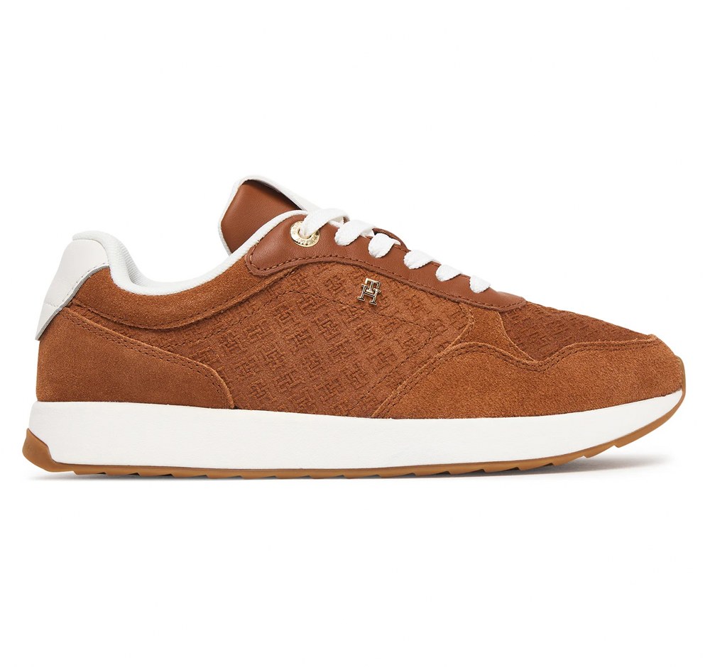 Tenis Tommy Hilfiger Th Runner Sued Castanho